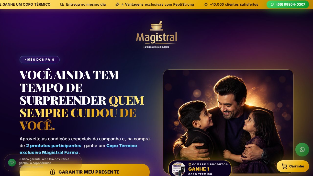 Captura de tela do site Magistral Campanha Atual